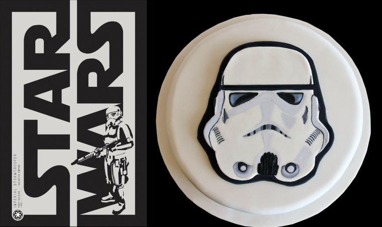 Stormtrooper Cake, hand painted